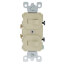 Duplex Style Single Pole Combination Switch, 15A - Ivory (120/277V)