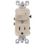 Single Pole Duplex Combination Switch, 5-15R, 15A - Light Almond (120V)
