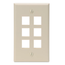 Single-Gang Quickport, Wallplate, 6-port (Ivory)