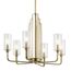Kimrose 6 Light Chandelier w/ Clear Fluted Glass (Brushed (Natural Brass)