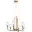 Kimrose 6 Light Chandelier w/ Clear Fluted Glass (Brushed (Natural Brass)