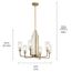 Kimrose 6 Light Chandelier w/ Clear Fluted Glass (Brushed (Natural Brass)