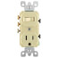 3-Way Commercial Grade, Duplex Combination Toggle Switch & Receptacle - Ivory (120V)