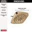 H2okinetic 4-Setting Shower Head w/ Ultrasoak (Lumicoat Champagne Bronze), 52460-CZ-PR