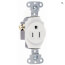 Heavy-Duty Spec-Grade Single Receptacle, 2P, 3-Wire, NEMA 5-15R - White (15A, 125V)
