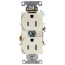 Heavy-Duty Industrial Specification Grade, Duplex Receptacle, 2P, 15A - Light Almond (125V)