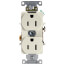 Heavy-Duty Industrial Specification Grade, Narrow Body, Duplex Receptacle, 2P, 15A - Light Almond (125V)