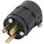 Industrial Grade, Straight Blade Plug 15A, NEMA 5-15P - Black (125V)