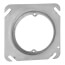 4" Steel Square Device Cover, Center Blanked w/ Tapped Ears - 1/2" Raised
