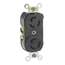 15 Amp-125V 2-Pole, 3-Wire, Duplex Flush Receptacle w/ 2 Hot Feeds and 1 Neutral Return, Self-Grounding, Back and Side Wired (Black)