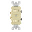 Single Pole Duplex AC Combination Switch, Grounding, 20A - Ivory (120/277V)