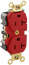 Industrial Specification Grade, Smooth Face Duplex Receptacle, 20A, 125V (Red)
