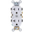 Industrial Specification Grade Duplex Receptacle, 20A, 125V (White)