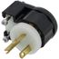 Industrial Grade Straight-Blade Plug, 20A, NEMA 5-20P - Black/White (2P, 125V)