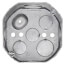4" x 2-1/8" Deep Octagon Box w/ 1/2" and 3/4" Knockouts