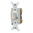 Single Pole Commercial Toggle Switch, 15A, Side Wired - Ivory (120/277V)