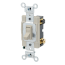 Double Pole Commercial Toggle Switch, 15A, Side Wired - Ivory (120/277V)