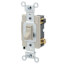 4-Way, Side Wired, Framed Toggle Switch, 20A - Ivory (120/277V)
