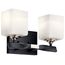 Marette 13.5 " 2 Light Vanity Light w/ Satin Etched Cased Opal Glass (Black)
