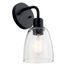 Meller 11" 1 Light Wall Sconce w/ Clear Glass (Black)