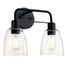 Meller 15" 2 Light Vanity Light w/ Clear Glass (Black)
