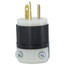 15A, 125 Volt/10A, 250 Volt, Non-NEMA, 3P, 3W, Plug, Straight Blade, Grounding (Black/White)