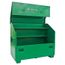Large Capacity Slant Top Equipment Storage Box with 3 Shelves, Double-Hinged Cover & Concealed Lock Protectors, Green