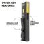Rechargeable Slim-Profile LED Pocket Flashlight with Laser