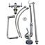 Easyinstall Pre-rinse: Overhead Swivel Arm, Single Hole Base, Inlet Flex Lines, B-0111