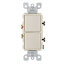 Single-Pole, Decora Double Rocker Combination Switch, 20A - Light Almond (120/277V)