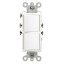 Single-Pole, Double Rocker Decora Combination Switch, 20A - White (120/277V)