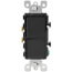 Single-Pole Decora Double Rocker Combination Light Switch - Black (120/277V)