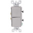 Single-Pole Decora Combination Double Rocker Light Switch - Gray (120/277V)