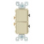 Single-Pole Decora Combination Light Switch, Double Rocker - Ivory (120/277V)
