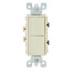 Single-Pole Decora Double Rocker Combination Light Switch - Light Almond (120/277V)