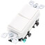 Single-Pole Decora Combination, Double Rocker Light Switch - White (120/277V)