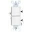 Single-Pole Decora Combination, Double Rocker Light Switch - White (120/277V)