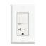 Single-Pole Decora 5-20R Combination Switch, Rocker & Receptacle - White (120V)