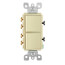 3-Way Double Rocker Decora Combination Light Switch - Ivory (120/277V)