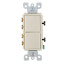 3-Way Double Rocker Light Switch - Light Almond (120/277V)