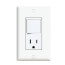 3-Way Decora 5-15R Combination Switch, Rocker & Receptacle - White (120V)