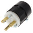 Industrial Grade Plug, 15A, 2P, NEMA 6-15P - Black/White (250V)