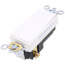 Single-Pole Decora Plus Rocker Light Switch, Commercial Grade - White (120/277V)