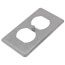 4" x 2-1/8" x 1/4" Raised One-Gang Utility Box Cover w/ Duplex Flush Receptacle