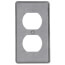 4" x 2-1/8" x 1/4" Raised One-Gang Utility Box Cover w/ Duplex Flush Receptacle