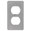 4" x 2-1/8" x 1/4" Raised One-Gang Utility Box Cover w/ Duplex Flush Receptacle