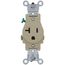 Narrow Body Single Receptacle, 20A, NEMA 5-20R - Ivory (125V)