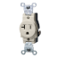 Narrow Body Single Receptacle, 20A, NEMA 5-20R - Light Almond (125V)