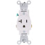 Narrow Body Single Receptacle, 20A, NEMA 5-20R - White (125V)