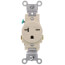 Narrow Body Single Receptacle, 20A, NEMA 6-20R - Light Almond (250V)